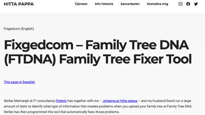 Fixgedcom – Family Tree DNA (FTDNA) Family Tree Fixer Tool 